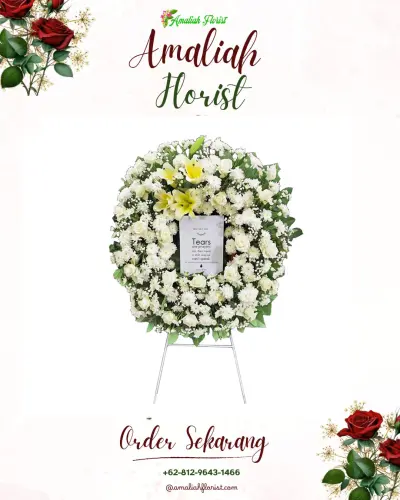 Krans Bunga Duka Cita di Gedung Serbaguna Jekan Raya